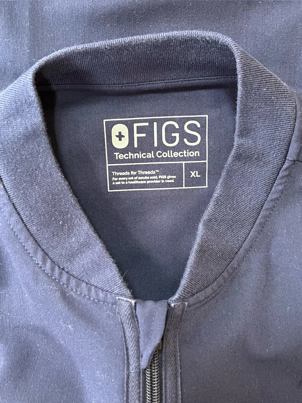 FIGS Women's Bellery Scrub Zippered Lightweight Jacket Navy Blue (PO #1286), XL - Picture 7 of 10
